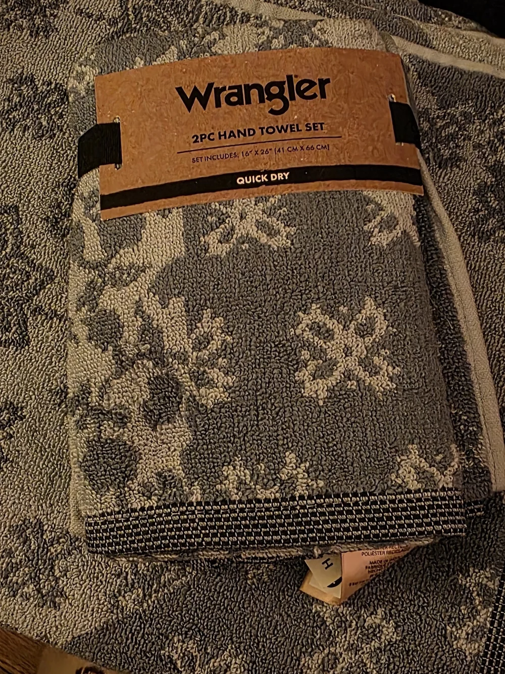 Wrangler Blue Patterned Bath Towels - Set